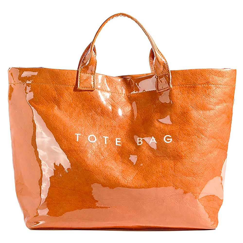 Kraft Paper Tote Bags With Pvc Surface Top-Handle Bag Vintage Clear >:)
